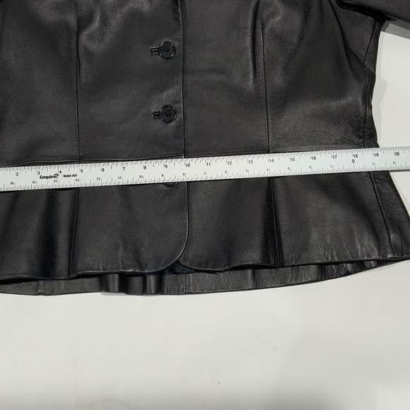 Lauren Ralph Lauren Sz XL Black leather Blazer Jacket - Picture 7 of 10